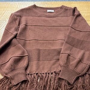 Pink Lily Sweater with Fringe